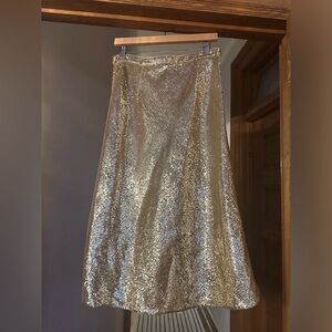 J.Crew Collection gold sequin midi skirt